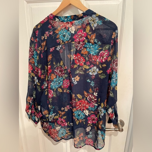 Kut from the Kloth Multicolor Floral Sheer Blouse - Picture 5 of 6